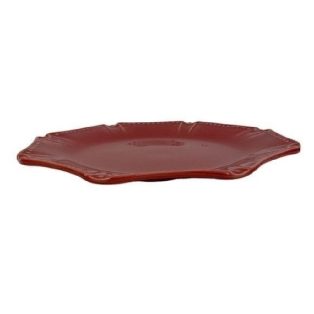 Skyros Designs Isabella Dinner Plate 10.5” Venetian Red Handmade in Portugal - Picture 2 of 5